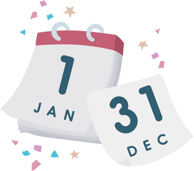 New Year Calendar Illustration